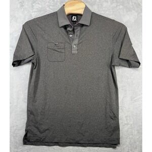 Footjoy FJ Heather Gray Pocket Polo Shirt No Club Logo Men's Size M EUC